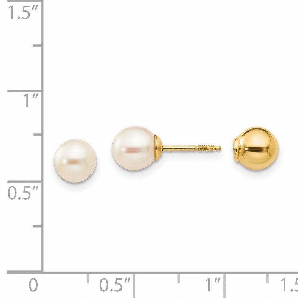 Madi K Kid's 14k  Reversible FW Cultured Pearl & Bead Earrings