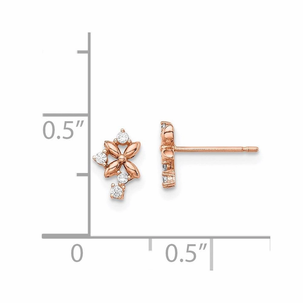 Madi K Kid's 14k  Rose Gold CZ Post Earrings