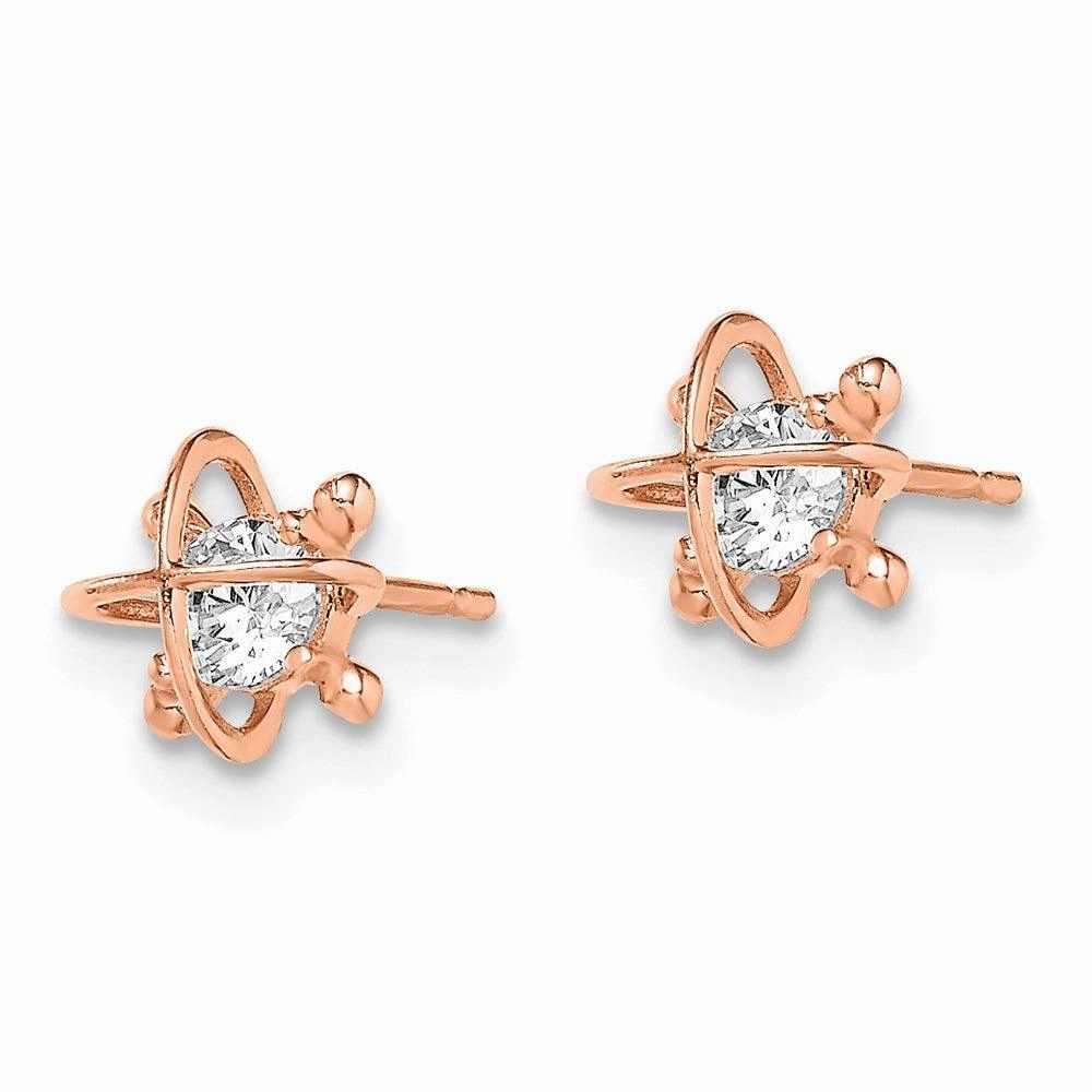 Madi K Kid's 14k  Rose Gold CZ Post Earrings