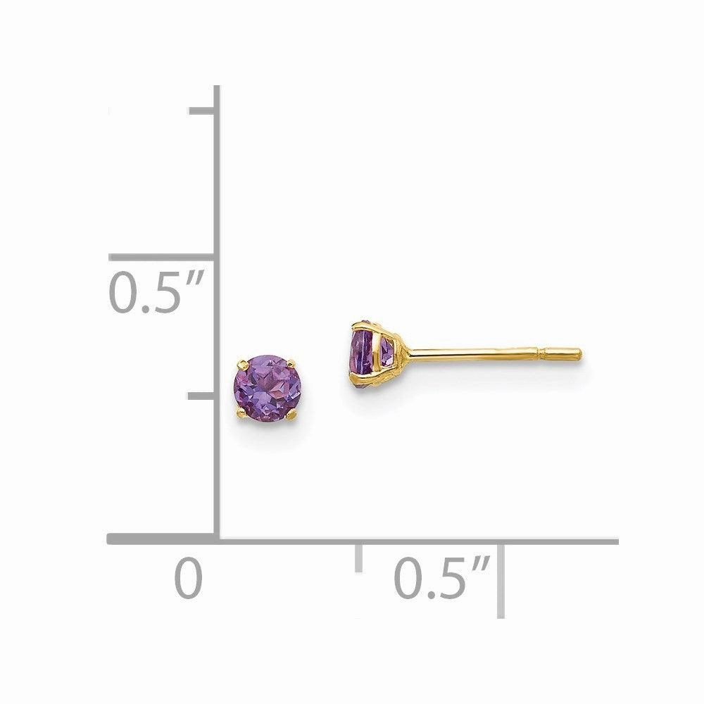 Madi K Kid's 14k  Round Amethyst 3mm Post Earrings