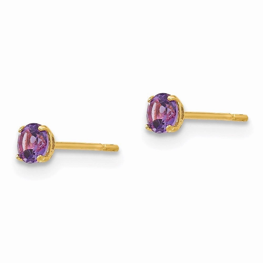 Madi K Kid's 14k  Round Amethyst 3mm Post Earrings