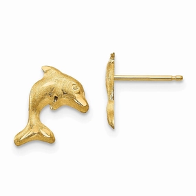 Madi K Kid's 14k  Satin Dolphin Earrings