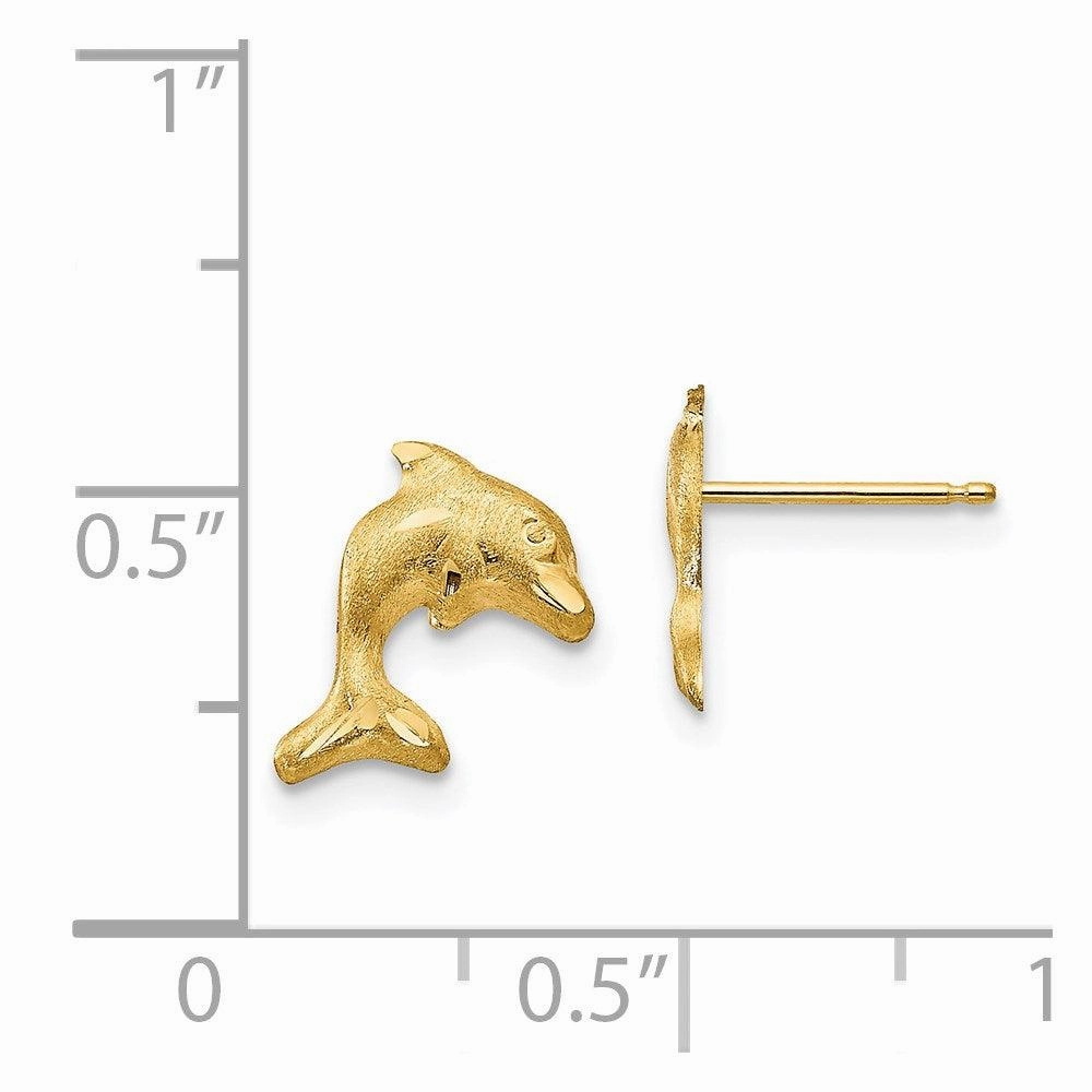 Madi K Kid's 14k  Satin Dolphin Earrings