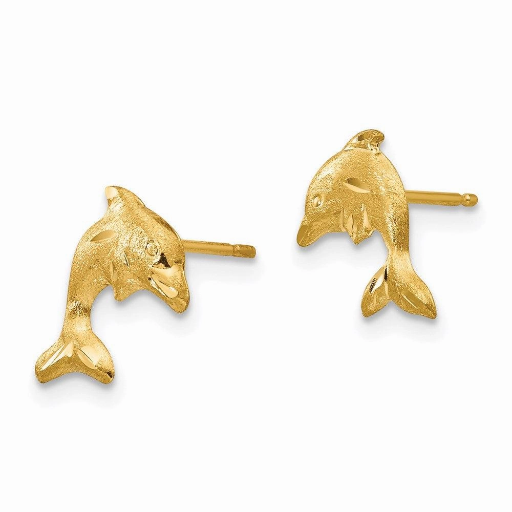 Madi K Kid's 14k  Satin Dolphin Earrings