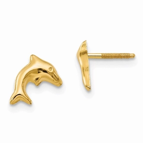 Madi K Kid's 14k  Sm. Dolphin Earrings