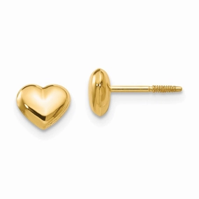 Madi K Kid's 14k  Sm. Puffed Heart Earrings