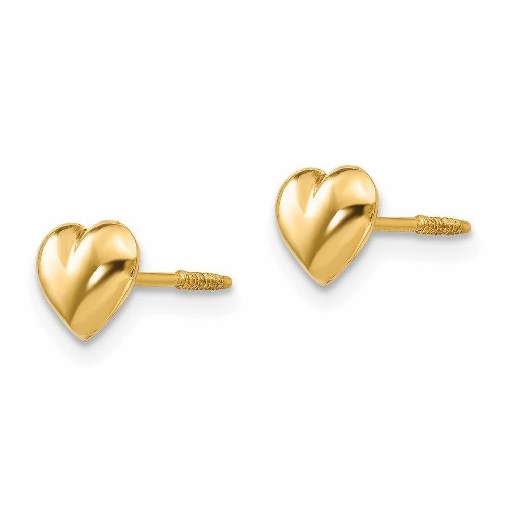 Madi K Kid's 14k  Sm. Puffed Heart Earrings