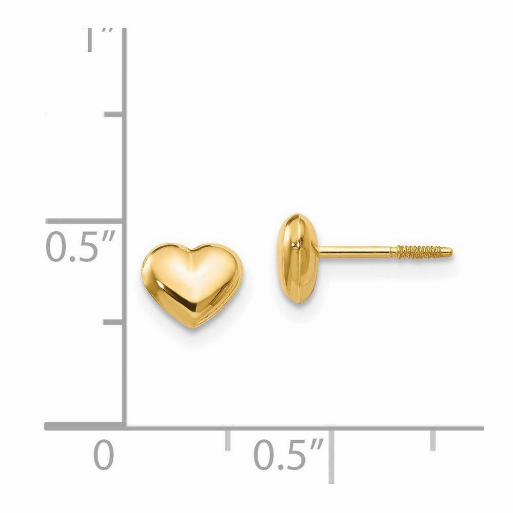 Madi K Kid's 14k  Sm. Puffed Heart Earrings