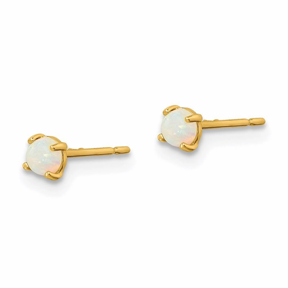 Madi K Kid's 14k  Synthetic Lab Created Opal Post Earrings