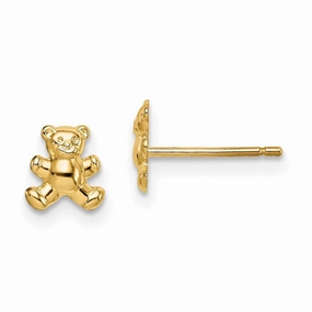 Madi K Kid's 14k  Teddy Bear Post Earrings