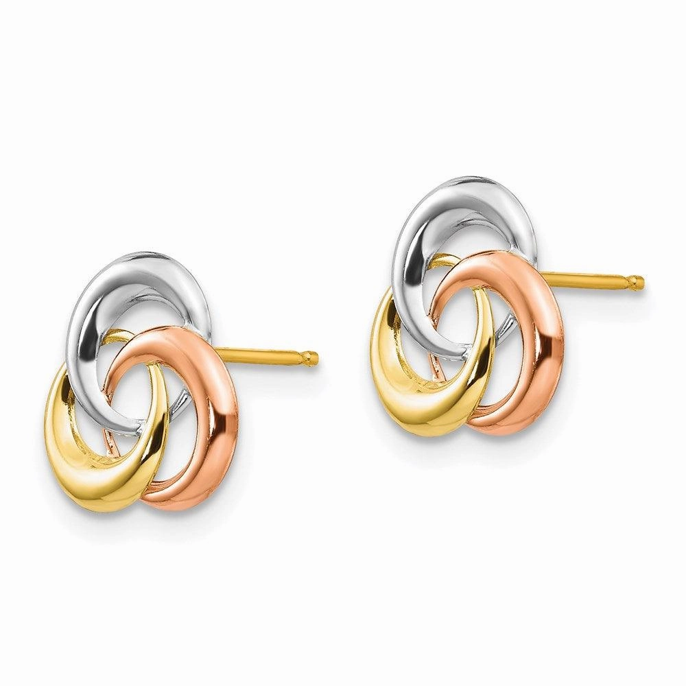 Madi K Kid's 14k Tri-color  3 Circle Post Earrings