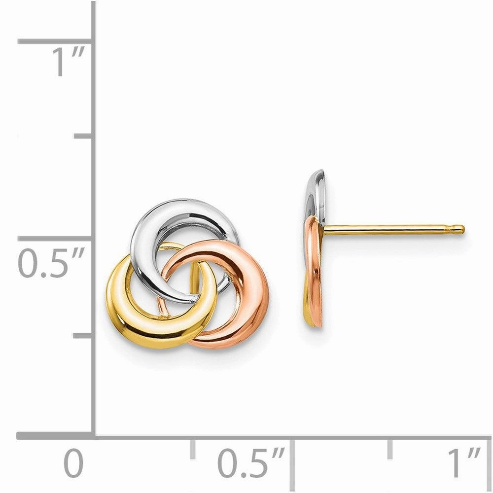 Madi K Kid's 14k Tri-color  3 Circle Post Earrings