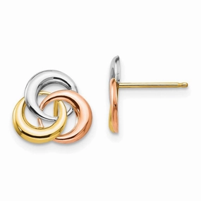 Madi K Kid's 14k Tri-color  3 Circle Post Earrings