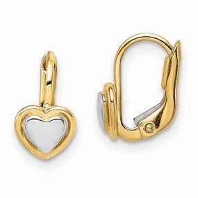 Madi K Kid's 14k  Two-Tone  Heart Hoop Earrings