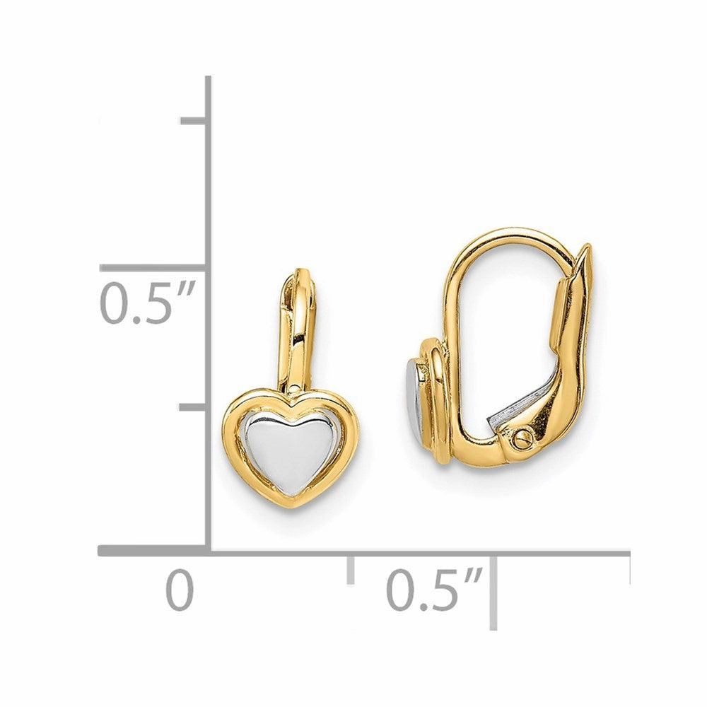 Madi K Kid's 14k  Two-Tone  Heart Hoop Earrings
