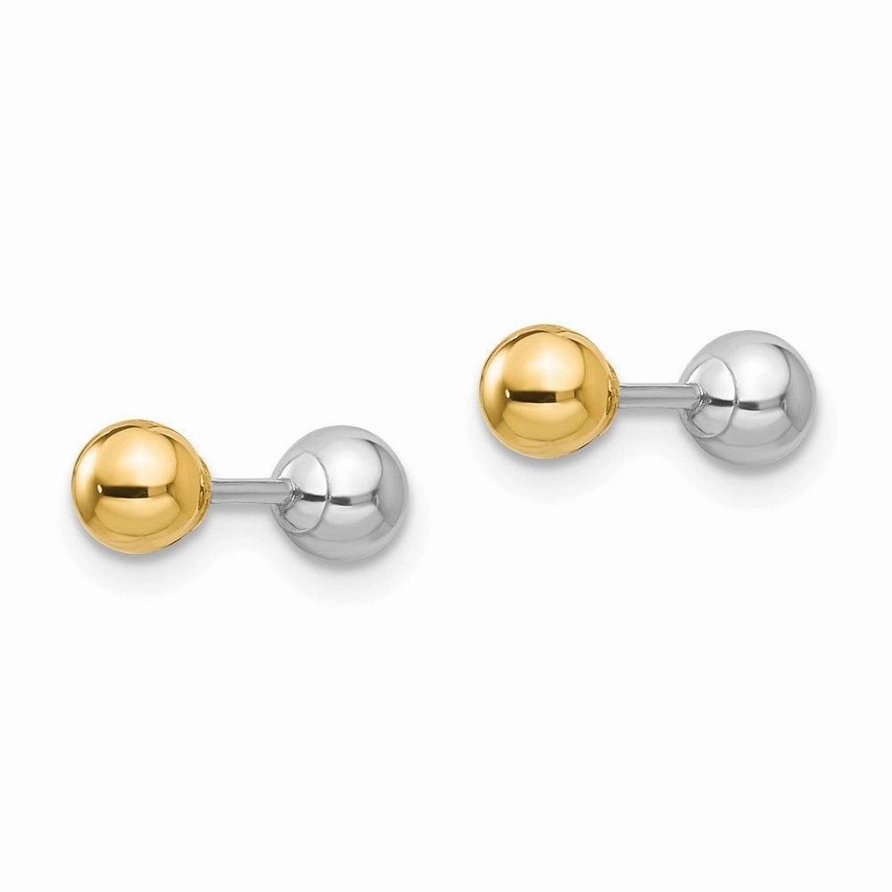 Madi K Kid's 14k Two-tone  Reversible 4mm Ball Earrings