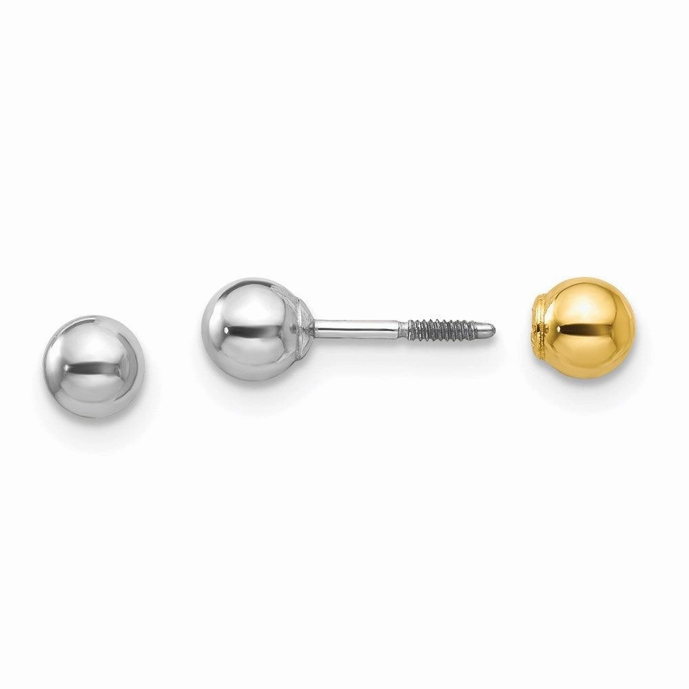 Madi K Kid's 14k Two-tone  Reversible 4mm Ball Earrings