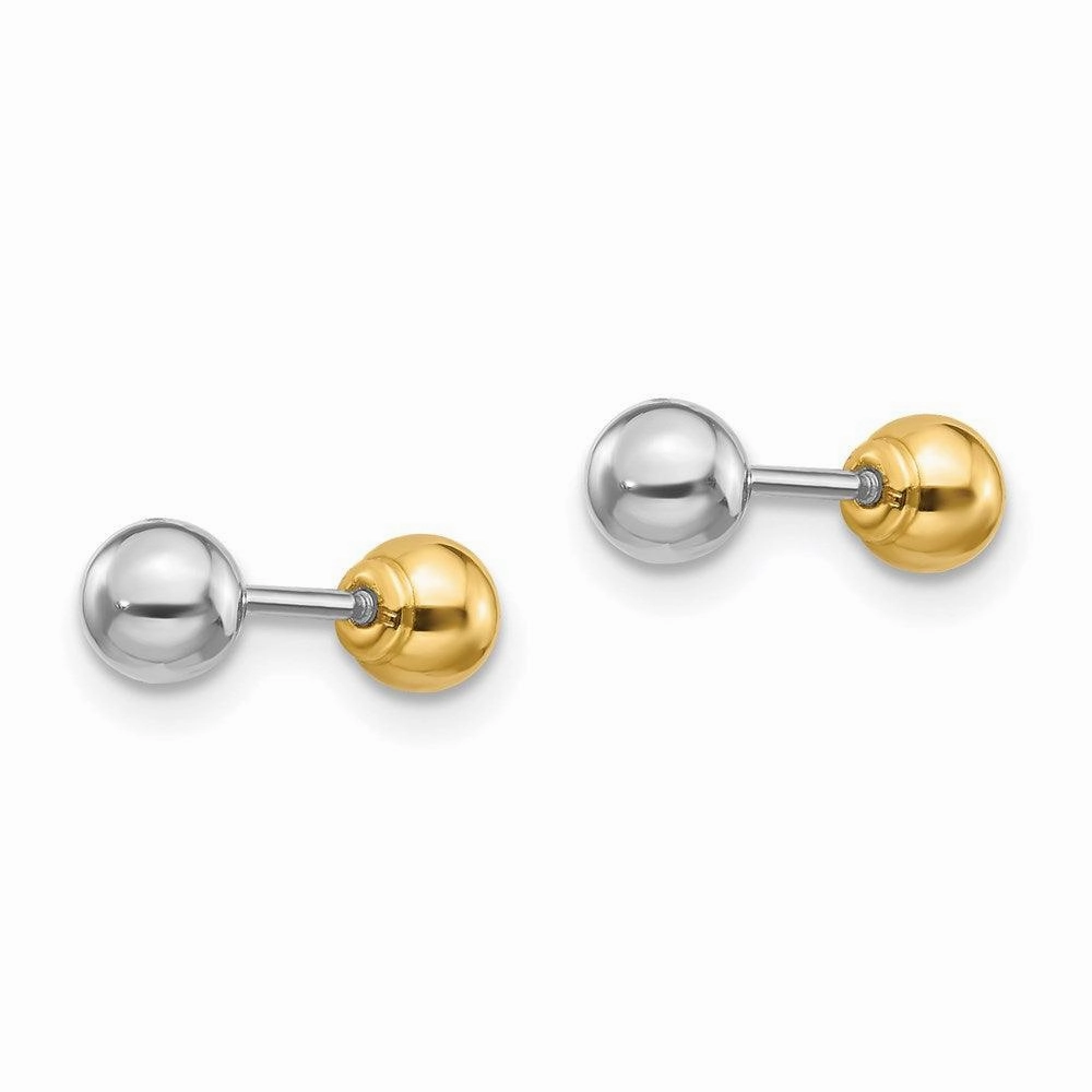 Madi K Kid's 14k Two-tone  Reversible 4mm Ball Earrings