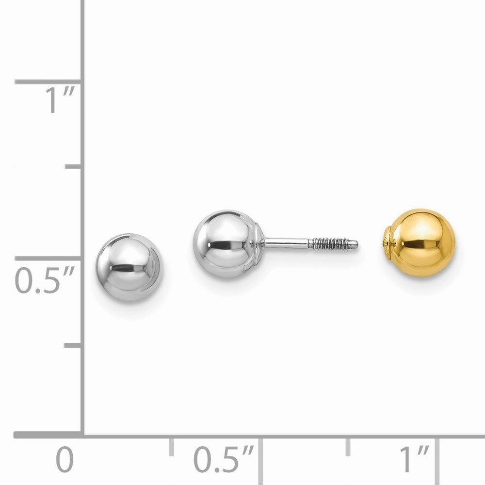 Madi K Kid's 14k Two-tone  Reversible 5mm Ball Earrings