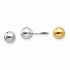 Madi K Kid's 14k Two-tone  Reversible 5mm Ball Earrings