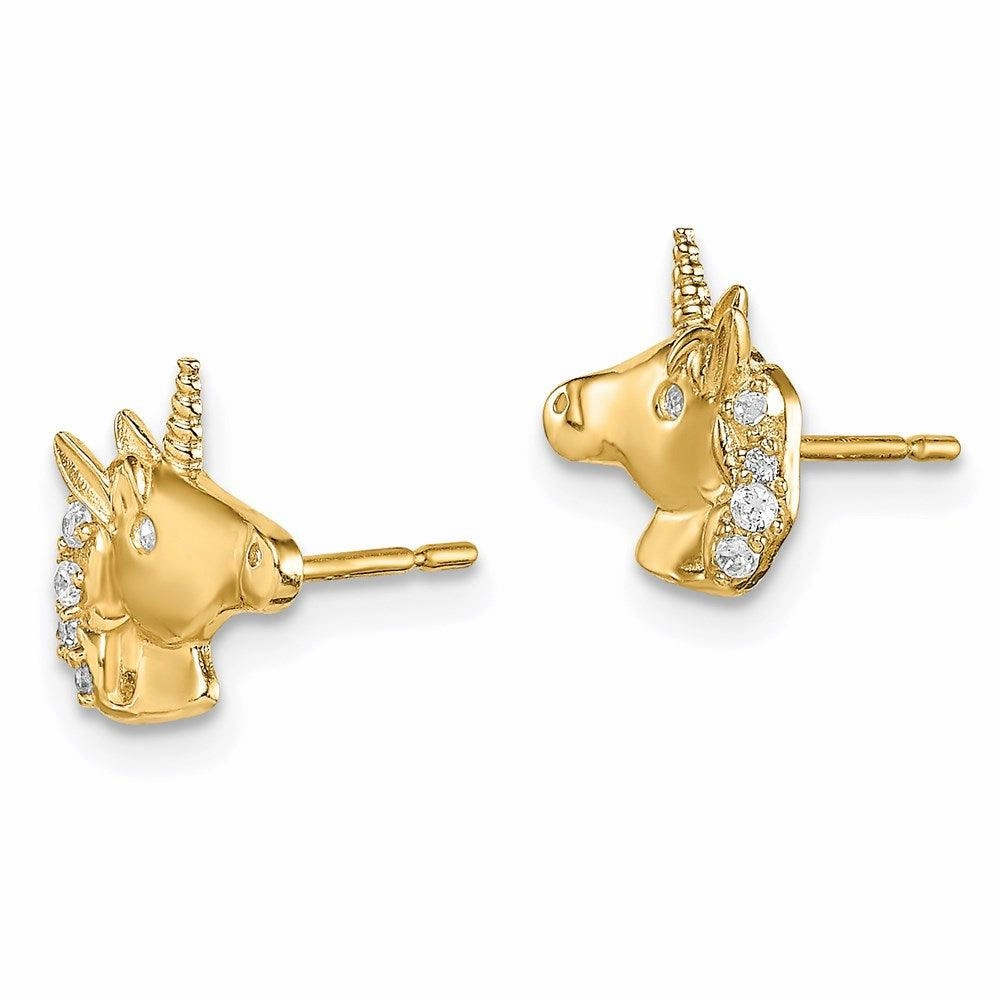Madi K Kid's 14k  Unicorn CZ Stud Earrings