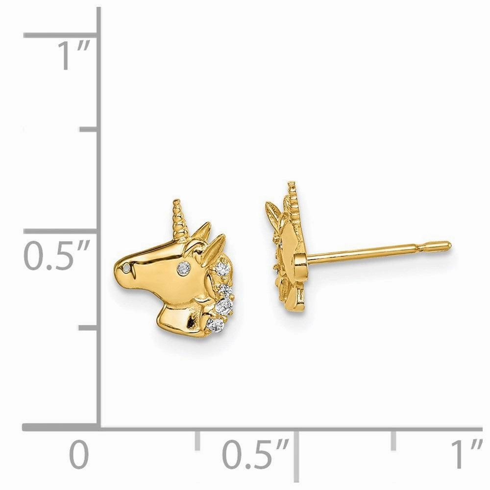Madi K Kid's 14k  Unicorn CZ Stud Earrings