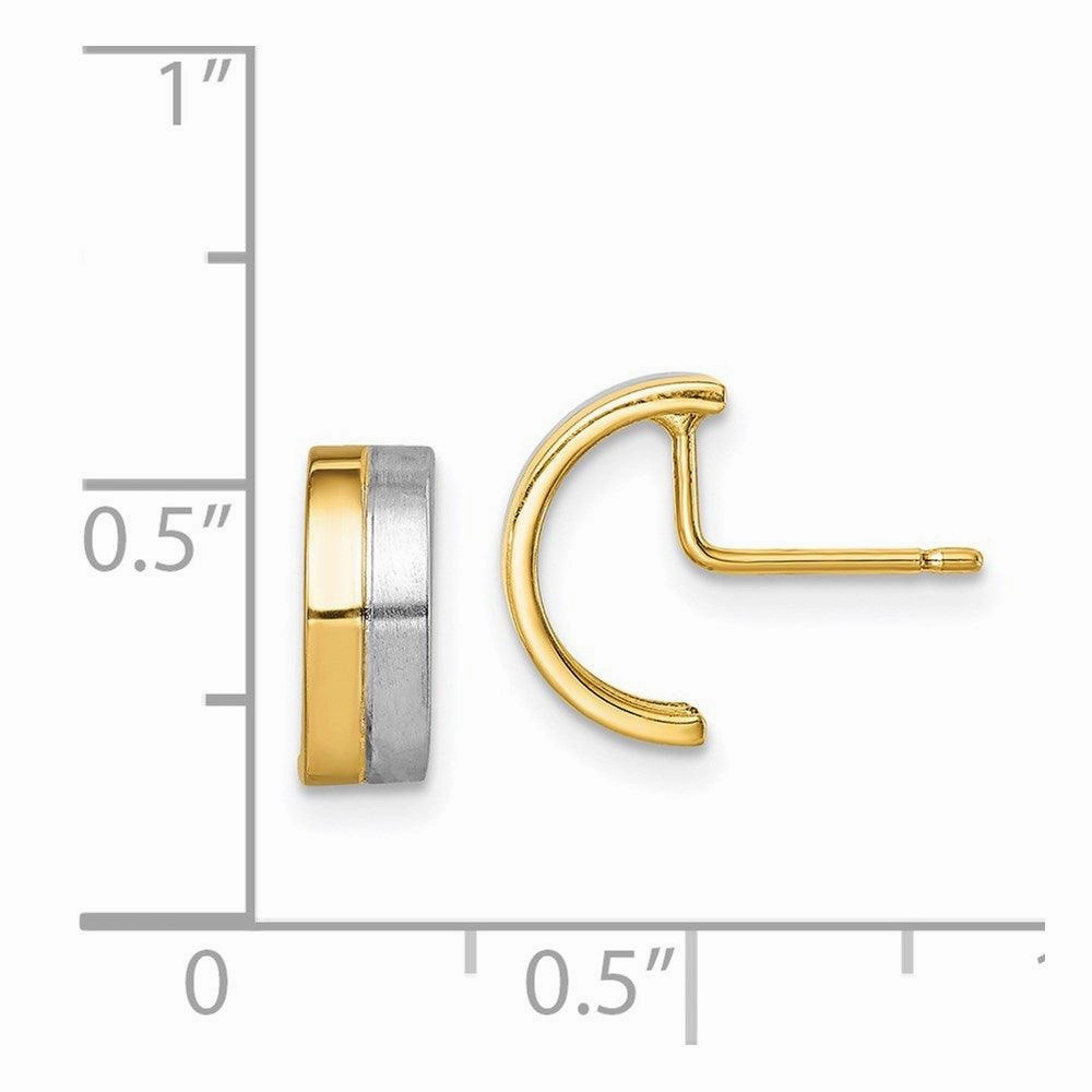 Madi K Kid's 14k w/Rhodium  Half Circle Post Earrings