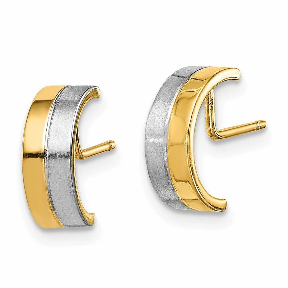 Madi K Kid's 14k w/Rhodium  Half Circle Post Earrings