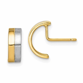 Madi K Kid's 14k w/Rhodium  Half Circle Post Earrings