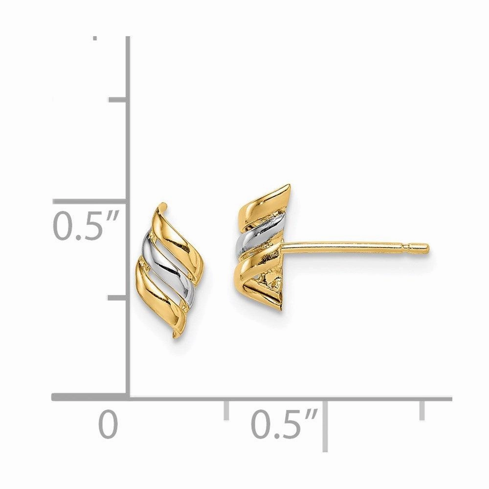 Madi K Kid's 14k w/Rhodium  Swirl Post Earrings