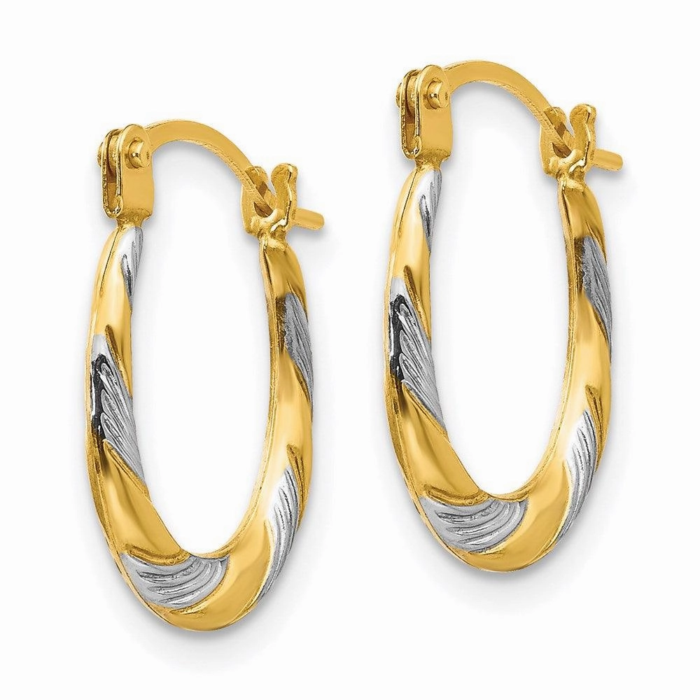 Madi K Kid's 14k  w/Rhodium Twist Hoop Earrings