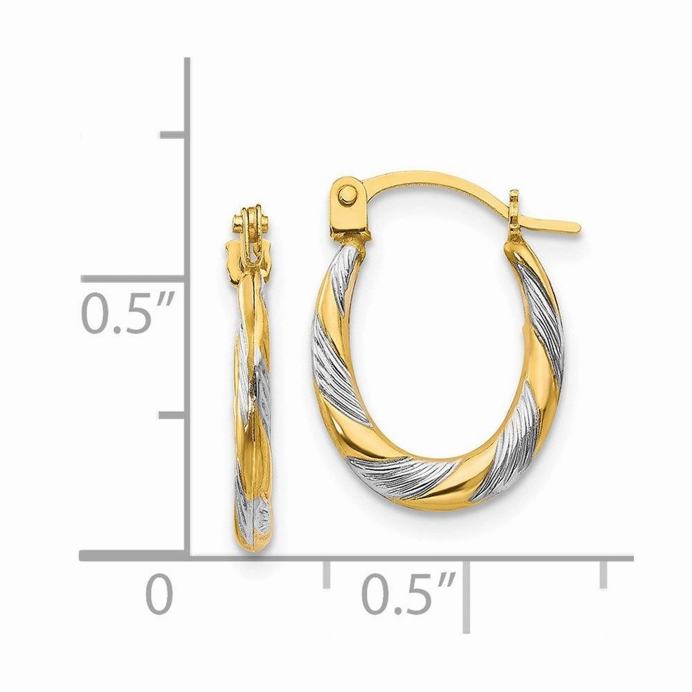 Madi K Kid's 14k  w/Rhodium Twist Hoop Earrings