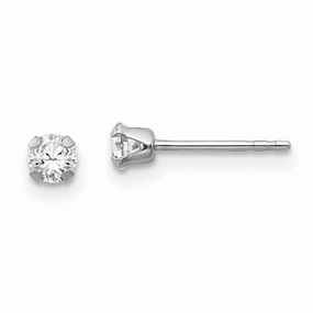 Madi K Kid's 14k White Gold  3MM CZ Earrings