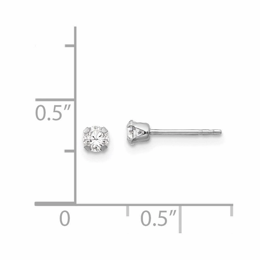 Madi K Kid's 14k White Gold  3MM CZ Earrings