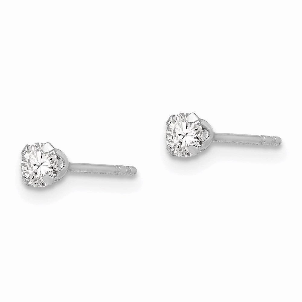 Madi K Kid's 14k White Gold  3MM CZ Earrings