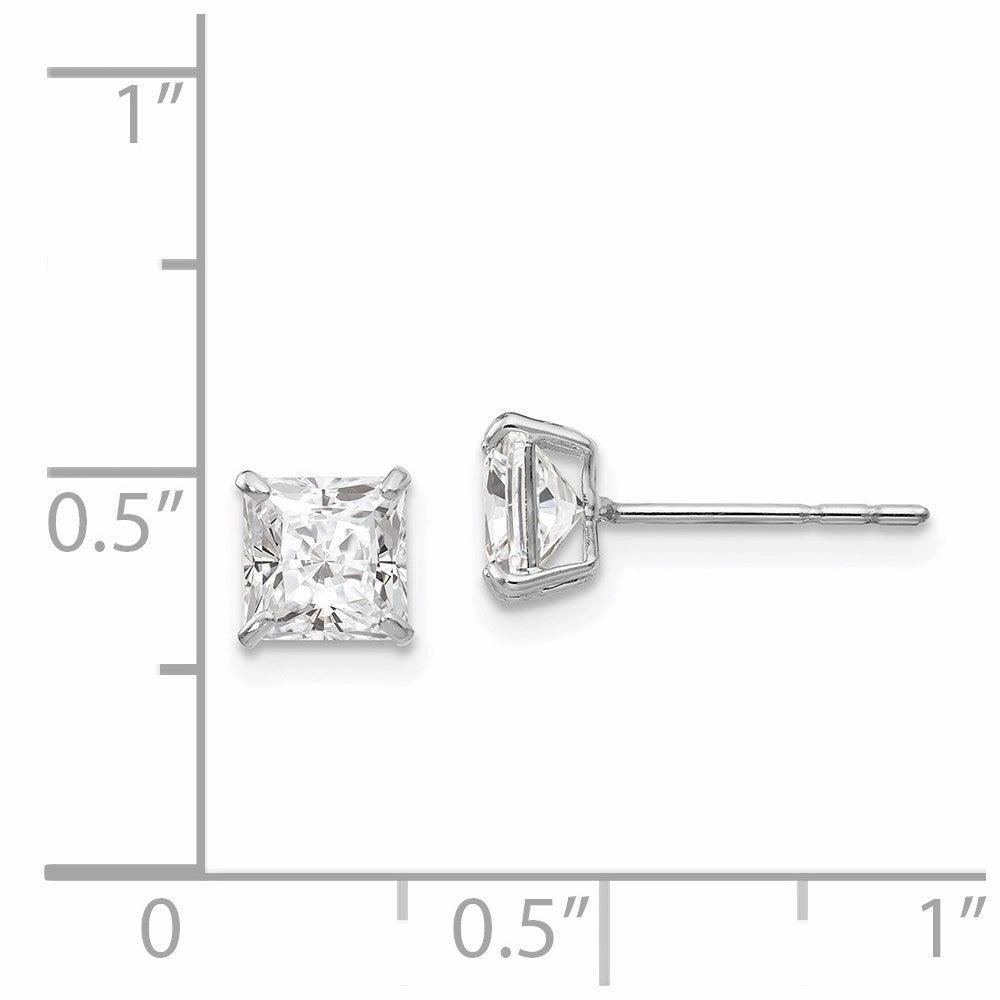 Madi K Kid's 14k White Gold  5mm Square CZ Post Earrings
