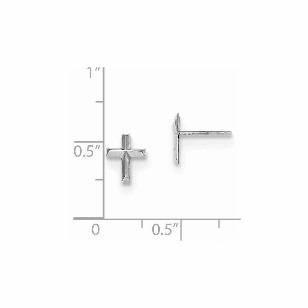 Madi K Kid's 14k  White Gold Polished Cross Post Earrings