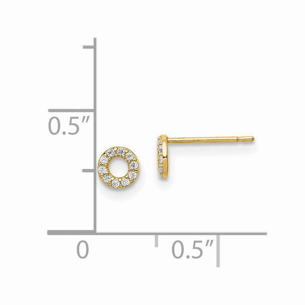 Madi K Kid's 14k Yellow Gold  Circle CZ Post Earrings