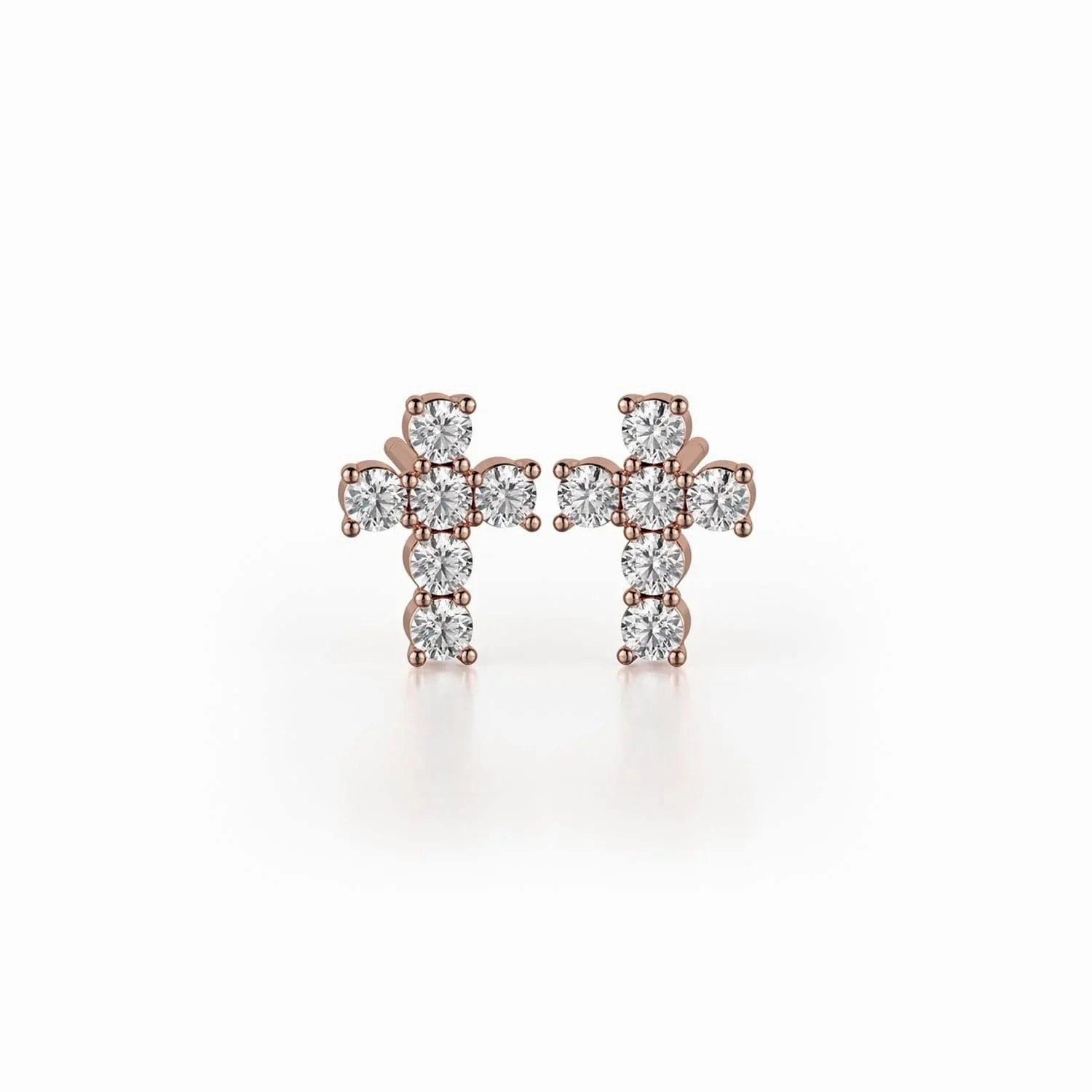 Mini Diamond Cross Earrings ER278YG