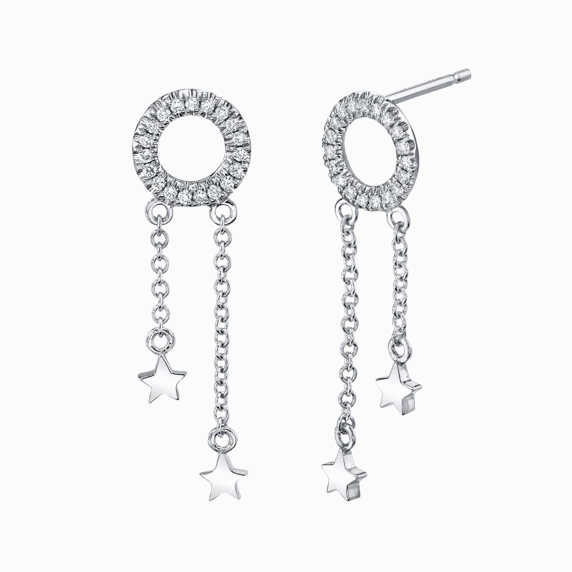 Mini Star Drop Diamond Earrings ER271YG