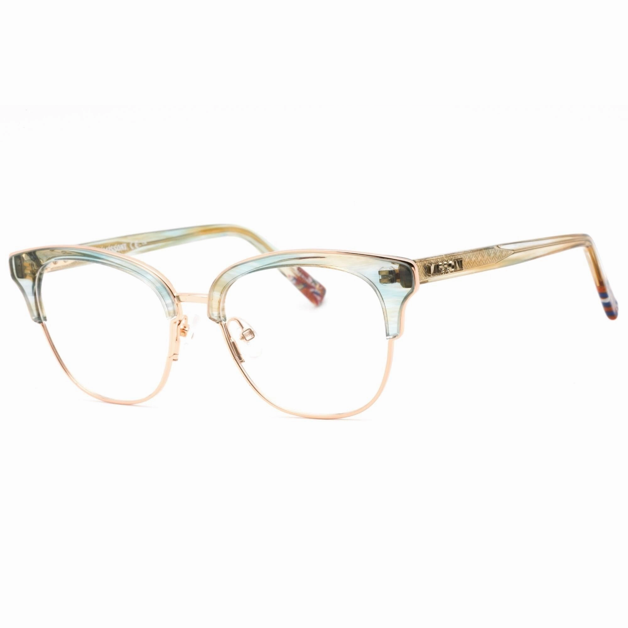Missoni Women's Eyeglasses - Horn Aqua Metal Cat Eye Shape Frame | MIS 0012 0JUR 00