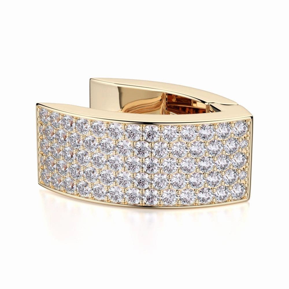 Narrow Huggie Diamond Hoop Earrings MOB112YG