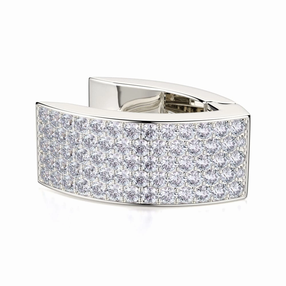 Narrow Huggie Diamond Hoop Earrings MOB112YG