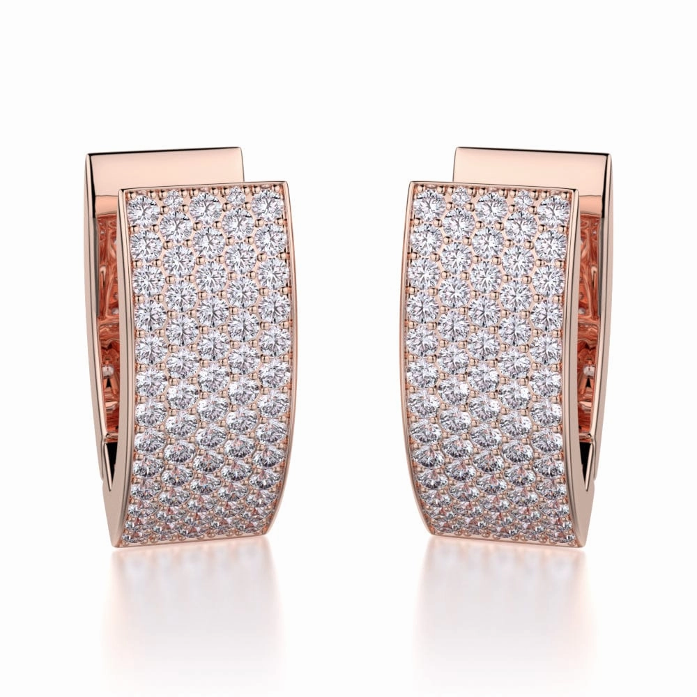 Narrow Huggie Diamond Hoop Earrings MOB112YG