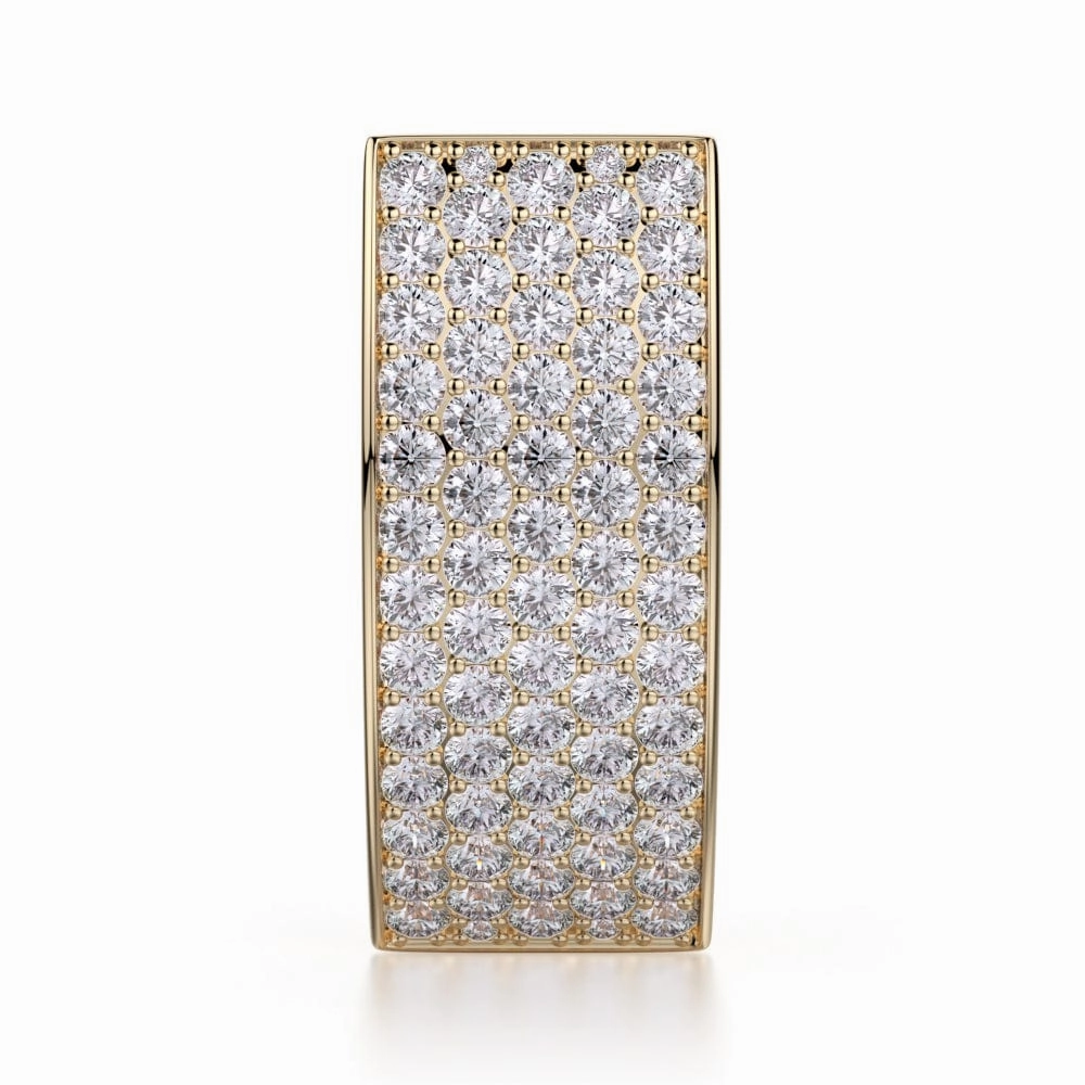 Narrow Huggie Diamond Hoop Earrings MOB112YG
