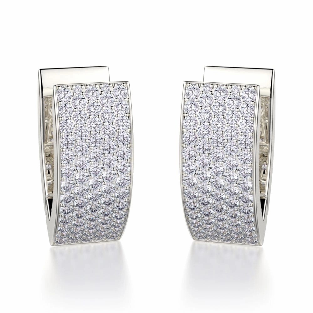 Narrow Huggie Diamond Hoop Earrings MOB112YG