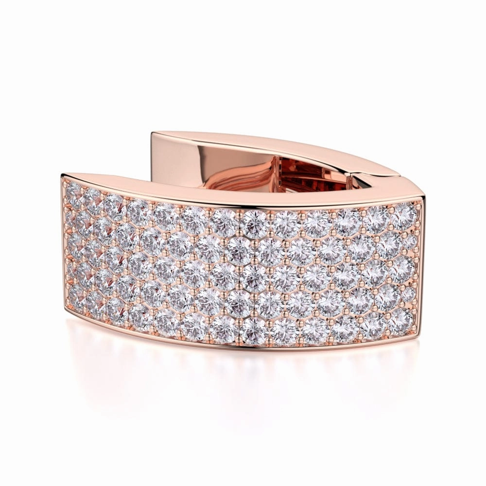 Narrow Huggie Diamond Hoop Earrings MOB112YG