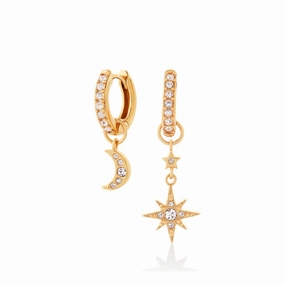 Olivia Burton Gold Celestial Moon and Star Huggie Earrings OBJCLE39