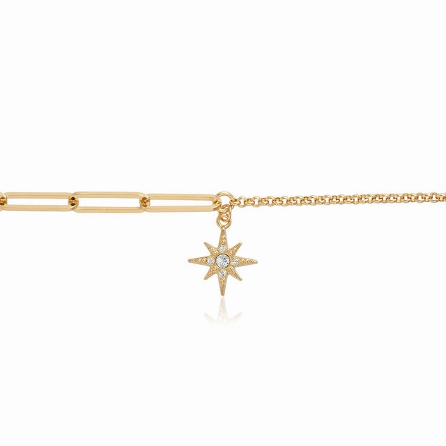 Olivia Burton Gold Celestial North Star Mismatch Bracelet OBJCLB47