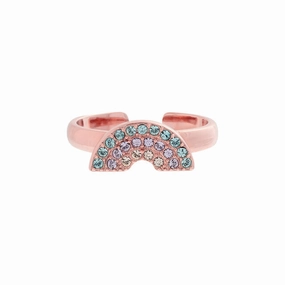 Olivia Burton Rainbow Rose Gold Ring OBJRBR10